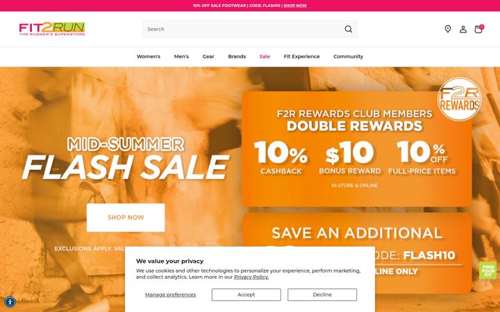 Screenshot of fit2run.com