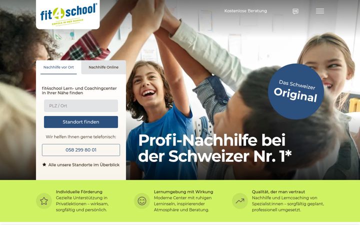 Screenshot of fit4school.ch