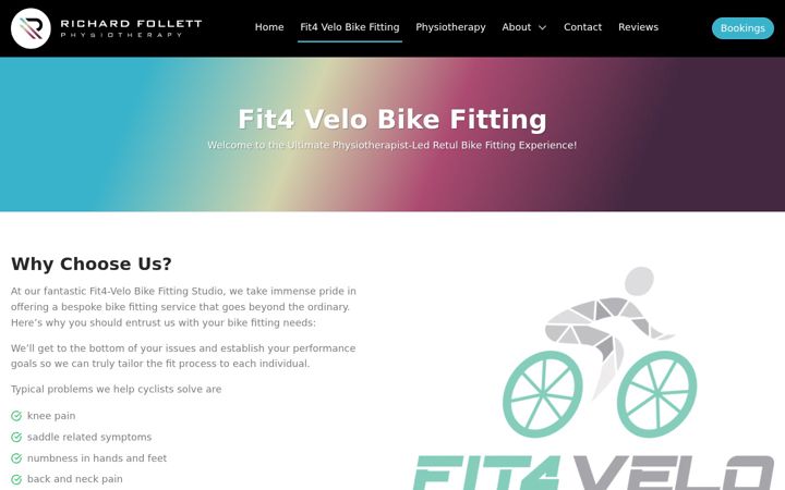 Screenshot of fit4velo.co.uk