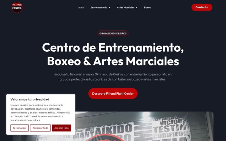 Screenshot of fitandfightclub.es