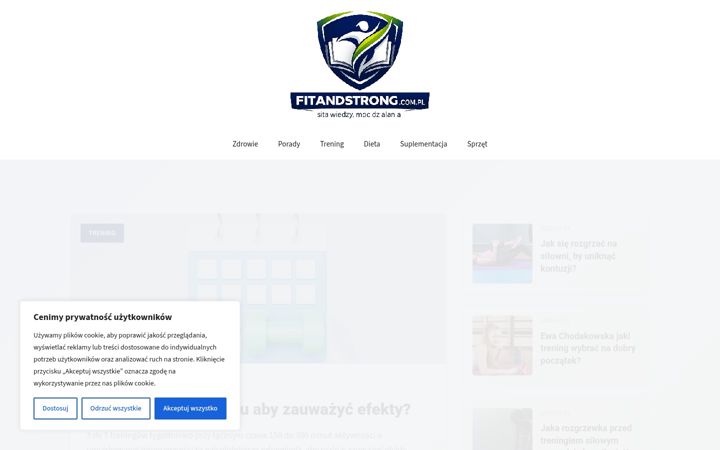 Screenshot of fitandstrong.com.pl