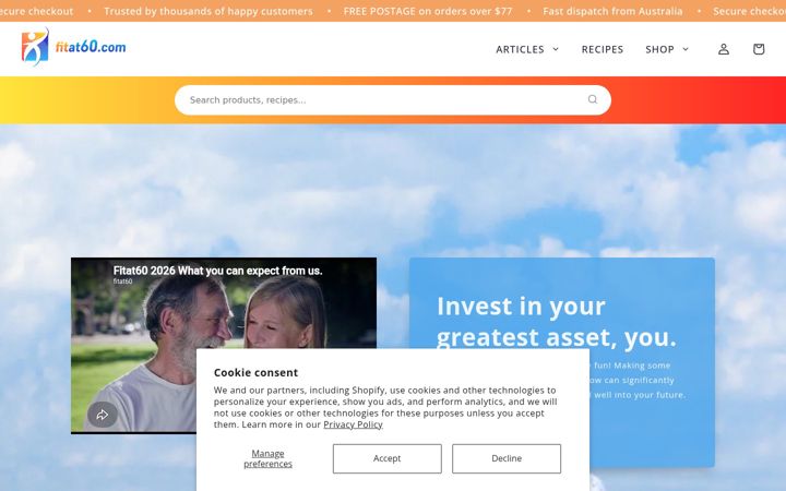 Screenshot of fitat60.com