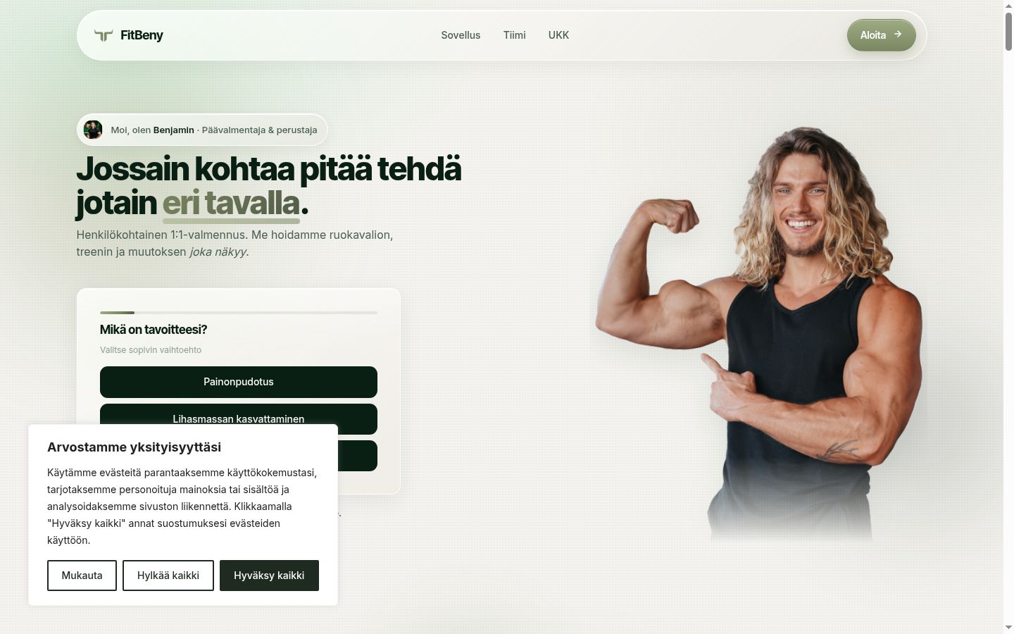 Captura de ecrã do banner de consentimento apresentado antes de qualquer interação