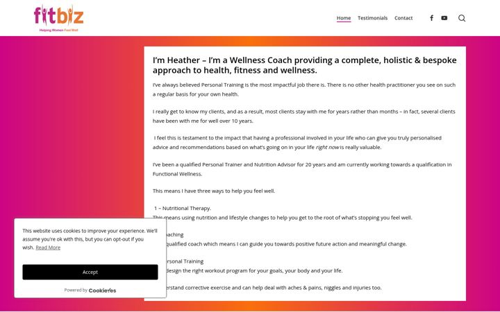 Screenshot of fitbiztraining.co.uk