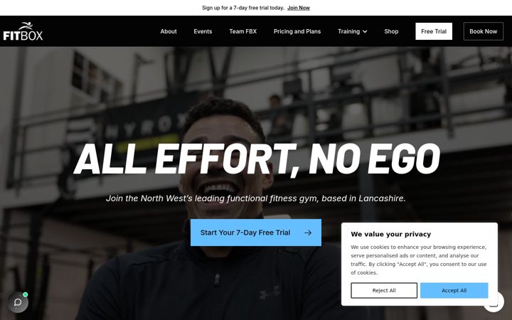 Snímek obrazovky fitboxfitness.co.uk