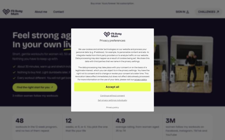 Screenshot of fitbusymum.uk