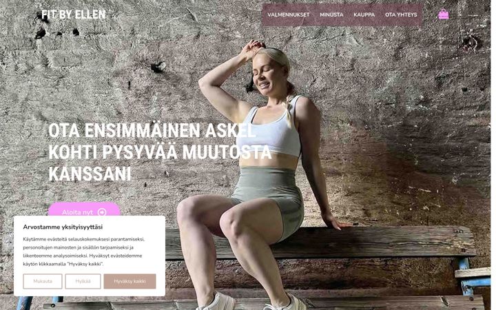 Screenshot of fitbyellen.fi