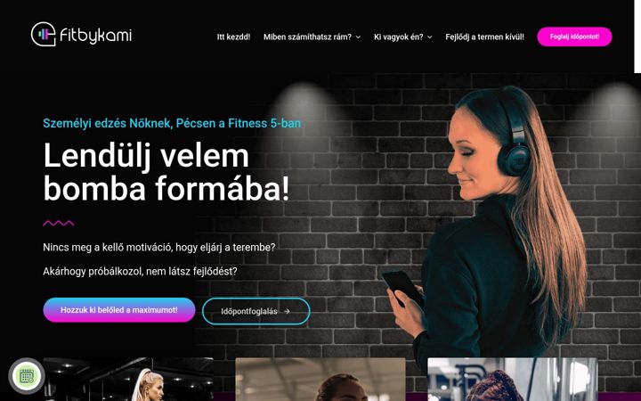 Screenshot of fitbykami.hu