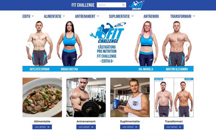 Screenshot van fitchallenge.ro