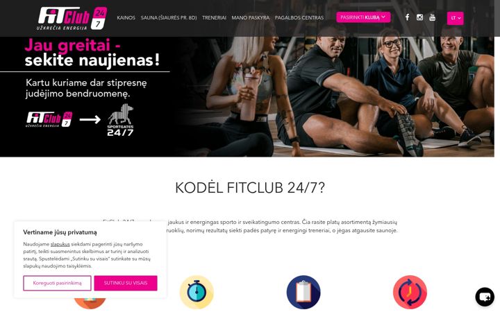 Screenshot von fitclub.lt
