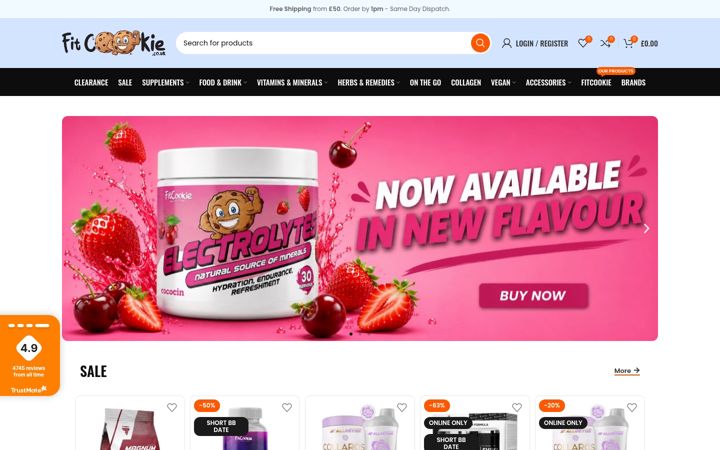 Screenshot of fitcookie.co.uk
