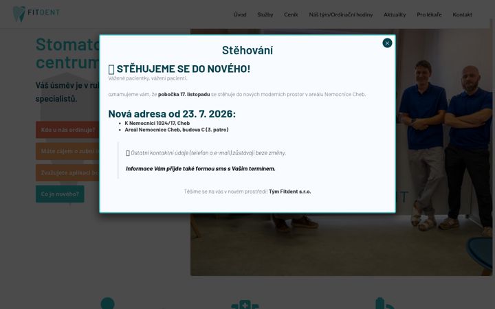 Screenshot of fitdent.cz