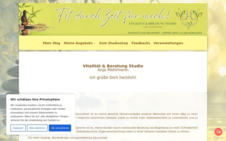 Screenshot of fitdurchzeitfuermich.com