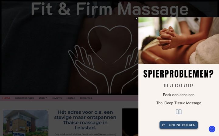 Screenshot of fitenfirmmassage.nl