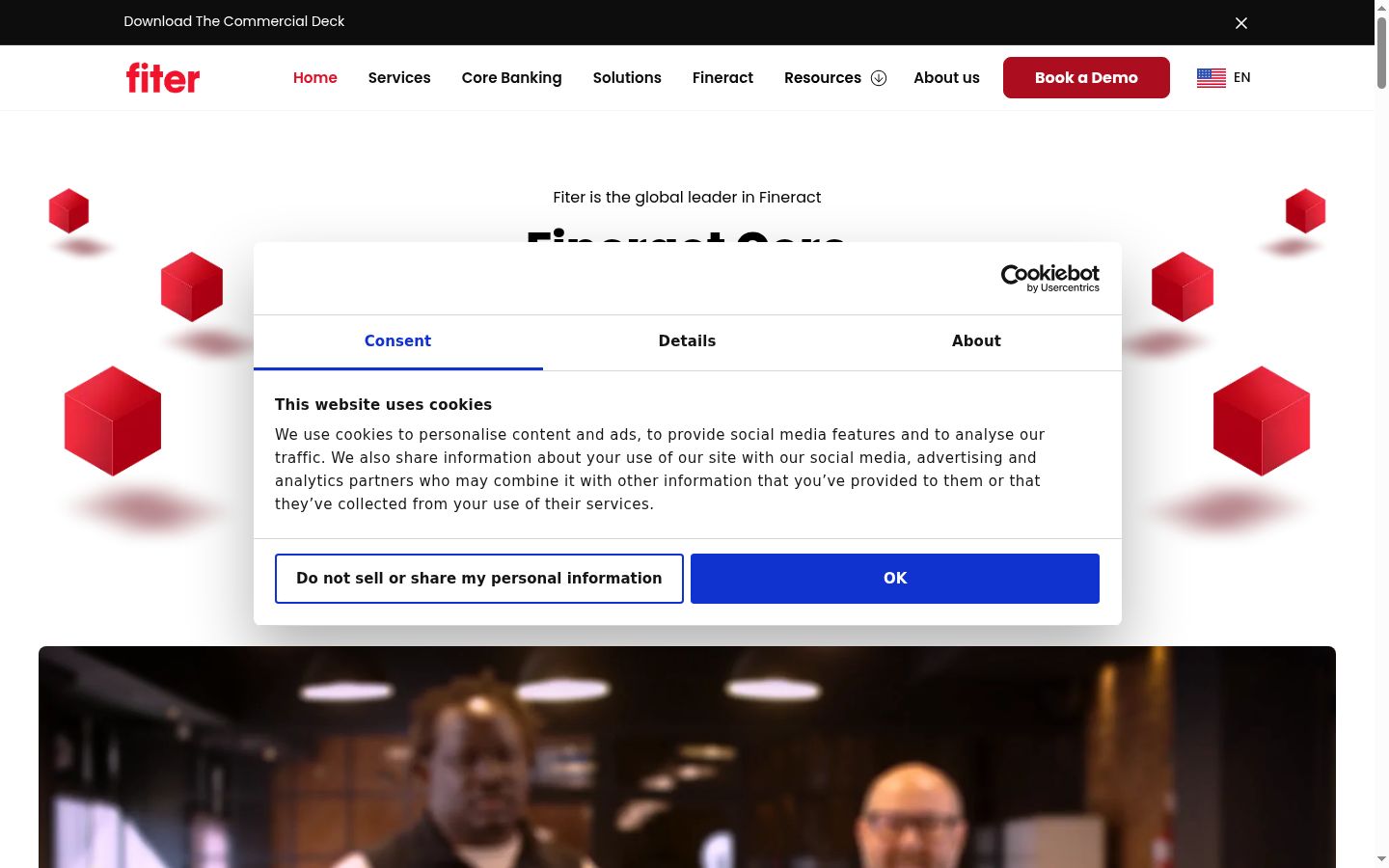 Screenshot of the consent banner shown before any interaction