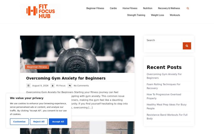Screenshot of fitfocushub.com