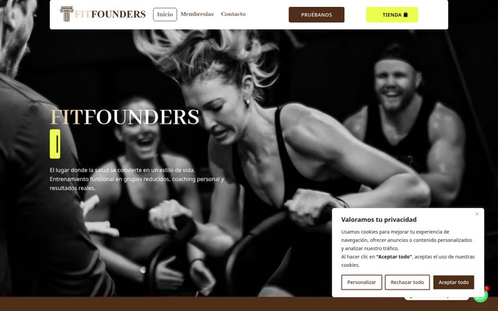 Snímek obrazovky fitfounders.es