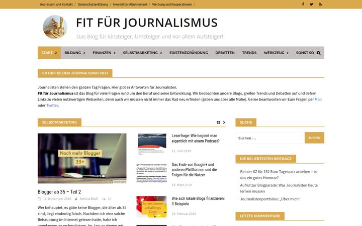 Screenshot of fitfuerjournalismus.de