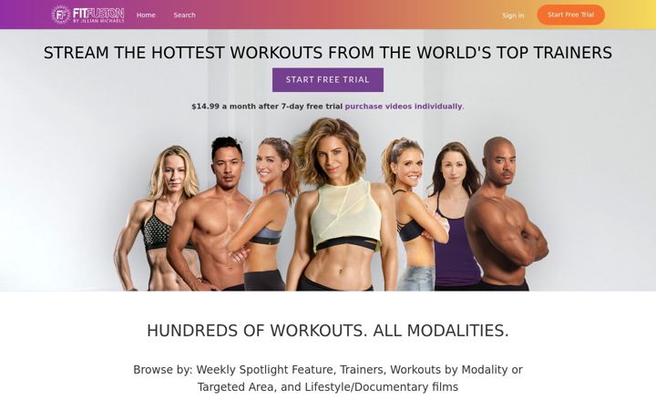 Screenshot of fitfusion.com