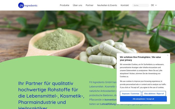 Screenshot of fitingredients.de