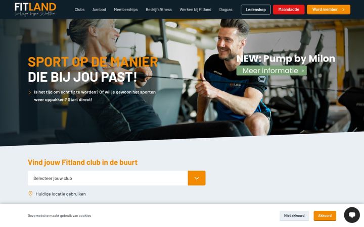 Screenshot of fitland.nl