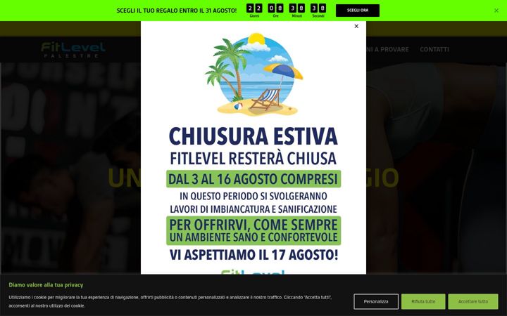 Екранна снимка на fitlevel.it