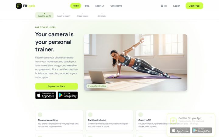 Screenshot of fitlynk.com