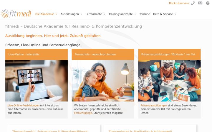 Screenshot of fitmedi-akademie.de