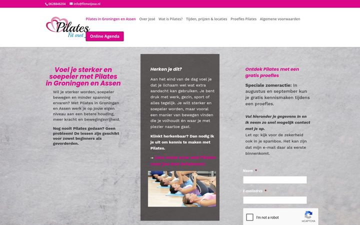 Screenshot of fitmetjose.nl