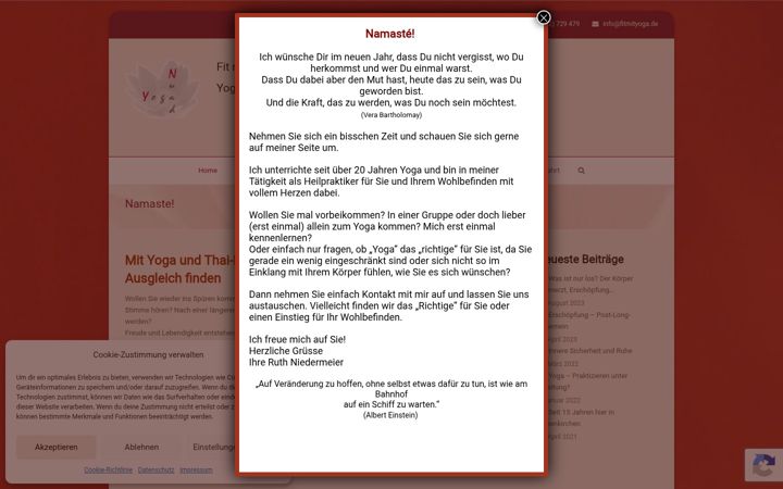 Skjermbilde av fitmityoga.de
