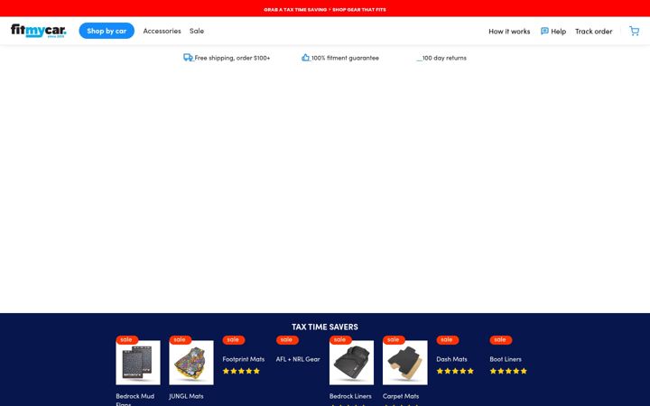 Snímek obrazovky fitmycar.com.au