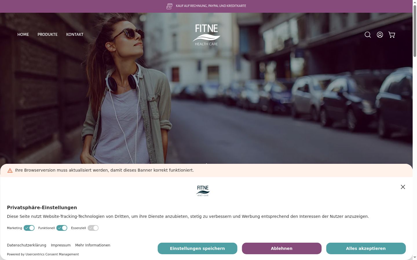 Screenshot of the consent banner shown before any interaction