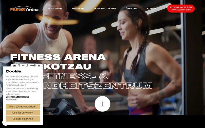 Screenshot of fitness-arena.com