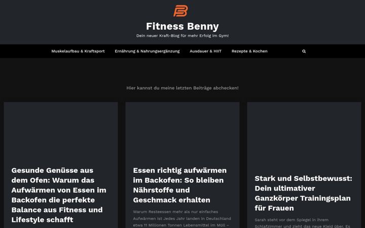 Screenshot stránky fitness-benny.de