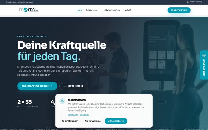 Screenshot of fitness-breckerfeld.de