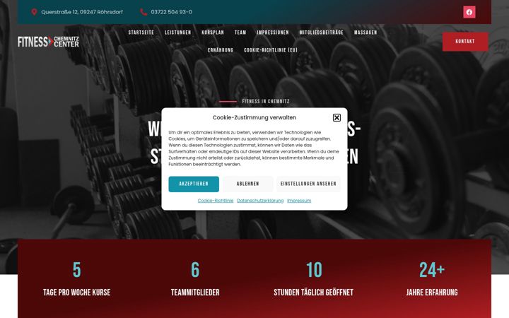 Screenshot stránky fitness-chemnitz-center.de