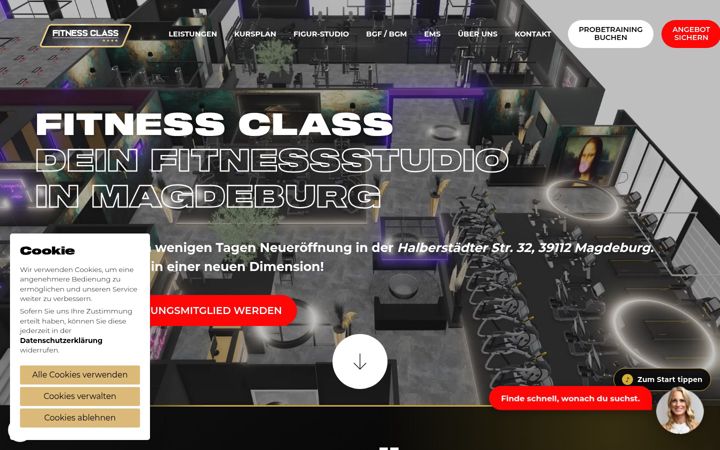 Screenshot of fitness-class.de