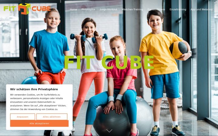 Screenshot stránky fitness-cube.de