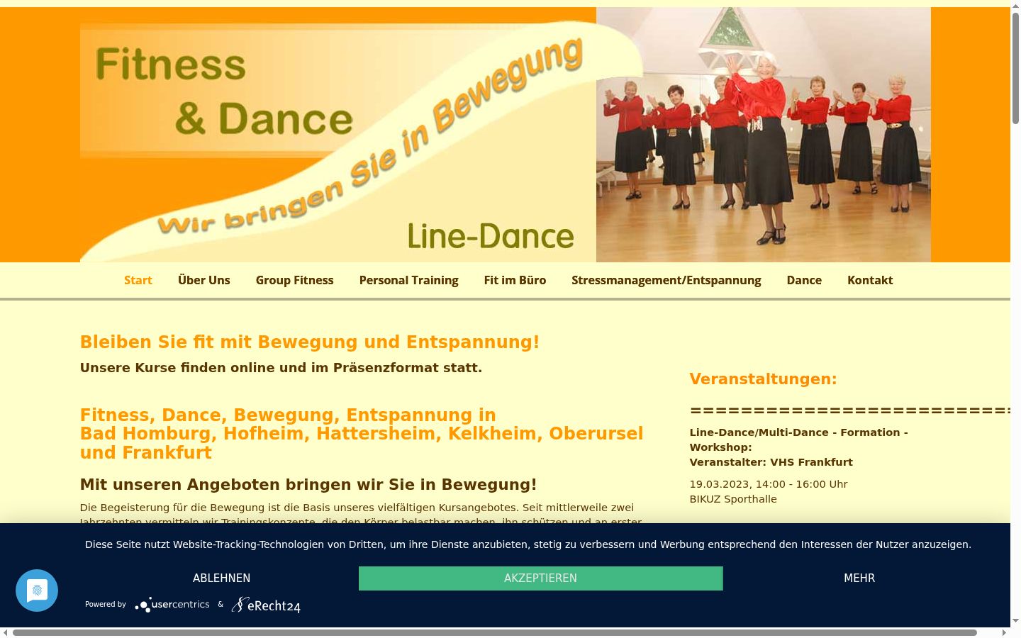 Screenshot of the consent banner shown before any interaction