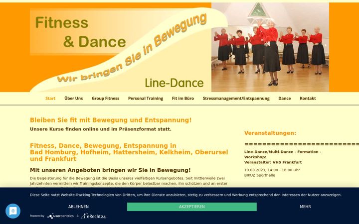 Screenshot stránky fitness-dance.de