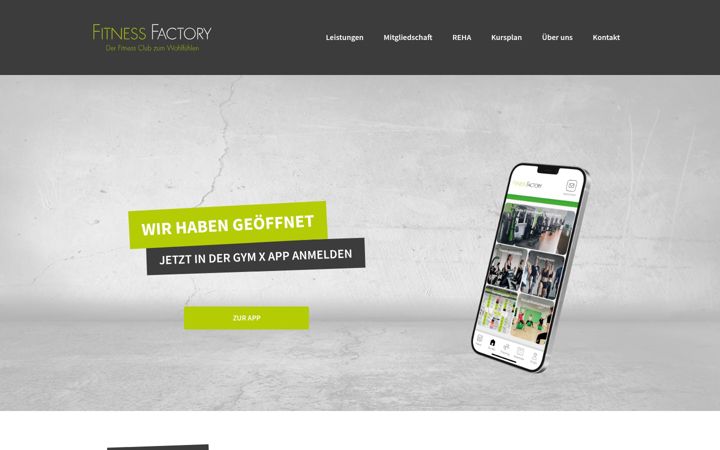 Screenshot stránky fitness-factory-forchheim.de