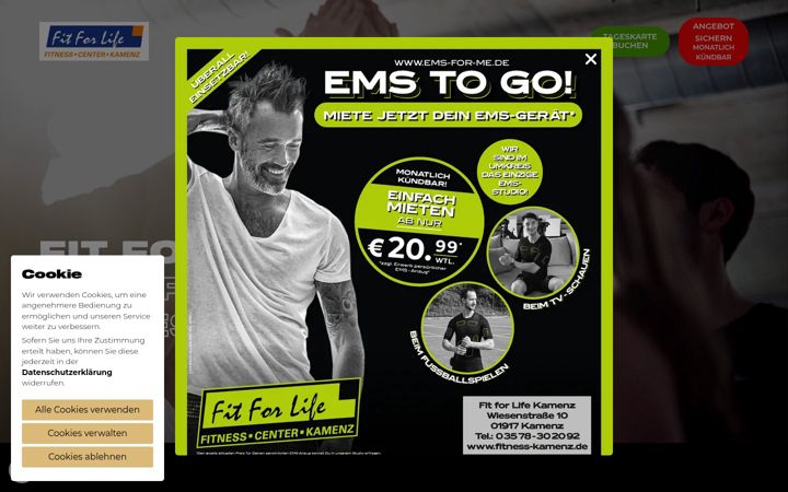 Screenshot of fitness-kamenz.de