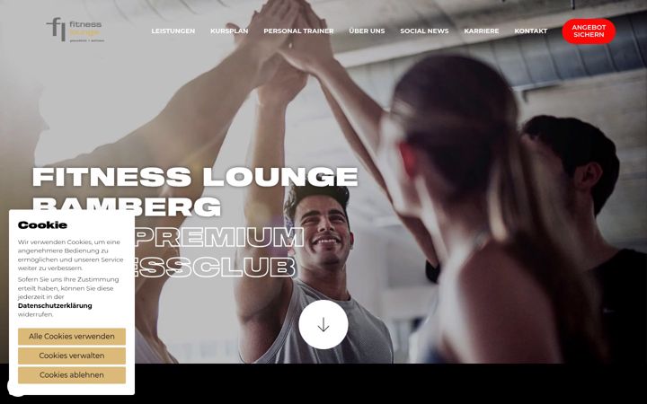 Screenshot of fitness-lounge-bamberg.de