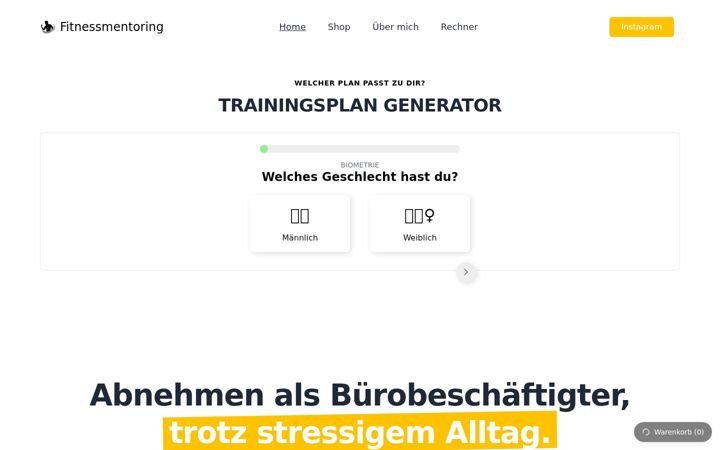 Screenshot of fitness-mentoring.de