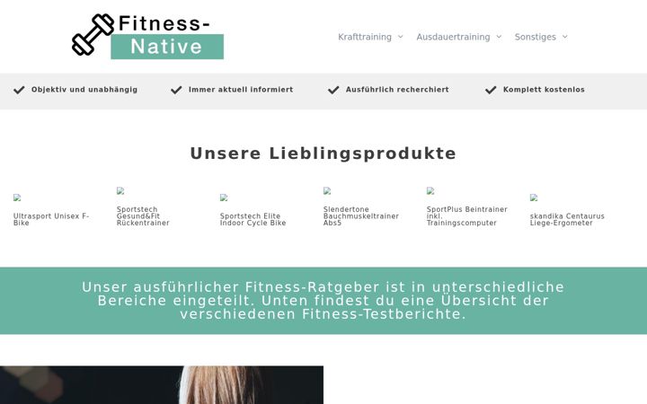 Screenshot von fitness-native.de