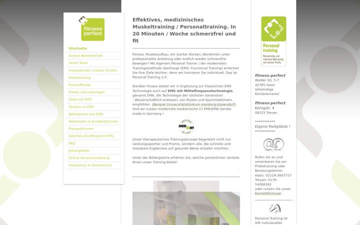 Skærmbillede af fitness-perfect.de