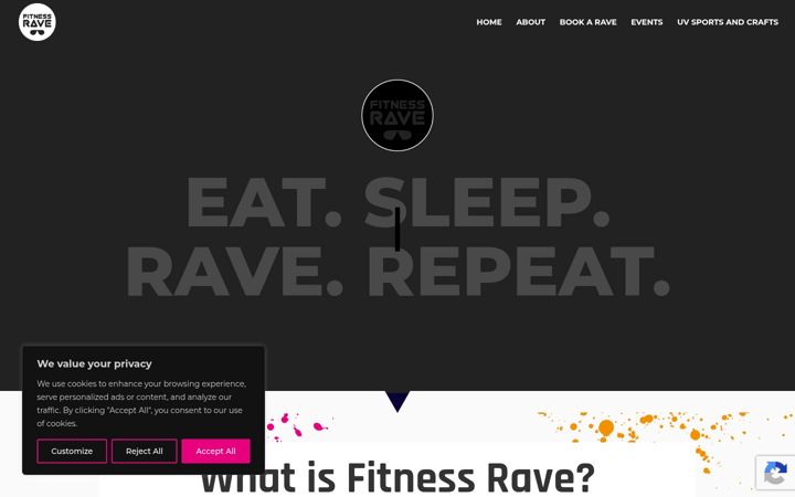 Screenshot of fitness-rave.com