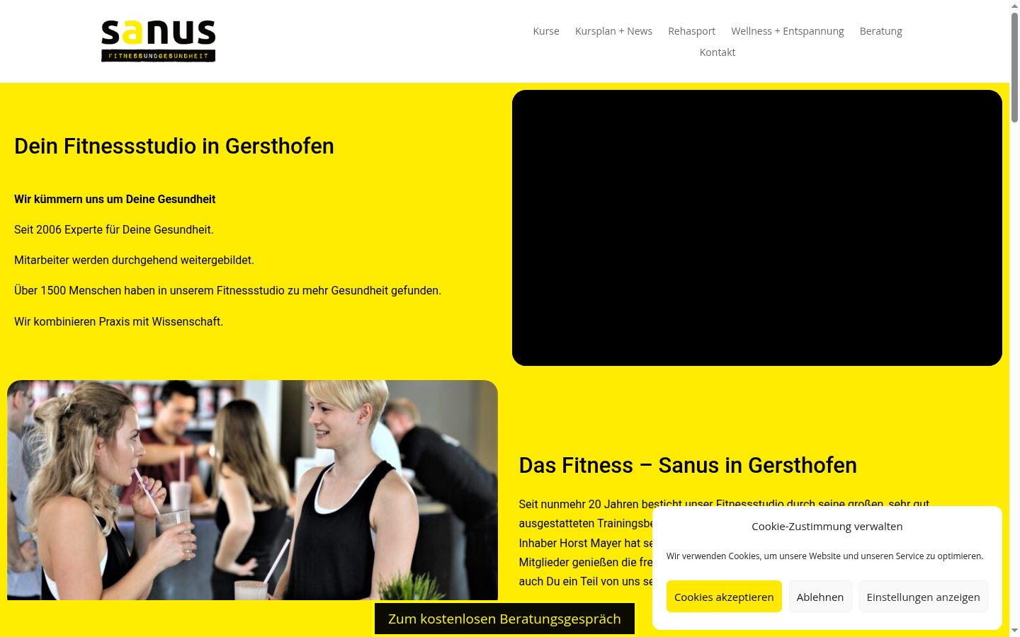 Screenshot des Einwilligungsbanners vor jeglicher Interaktion