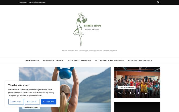 Screenshot of fitness-shape.de