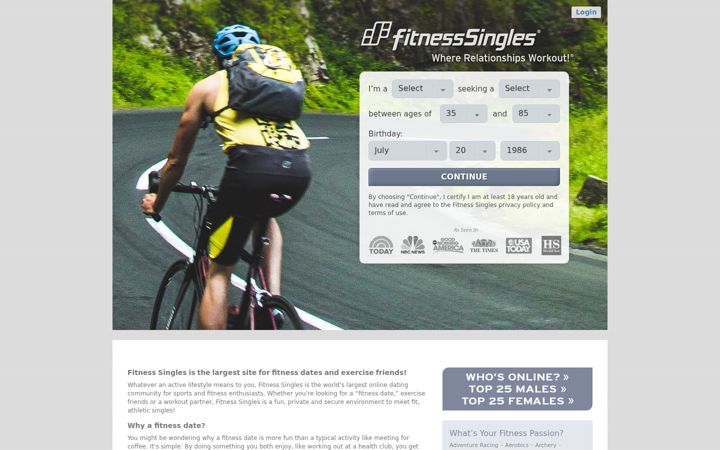 Screenshot of fitness-singles.com